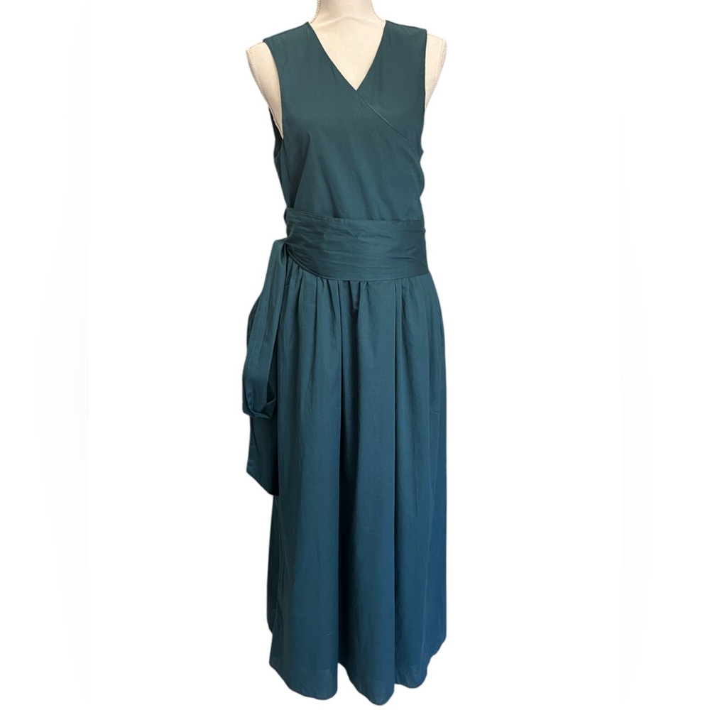 NWT Banana Republic SL Voile Wrap Maxi Dress Deep Sea Teal Size 16 - Picture 4 of 14